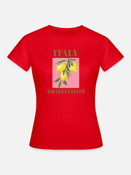Italien Amalfiküste Urlaub Strand Zitronen Mode - Frauen T-Shirt - Rot