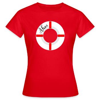 Bouées de sauvetage Ahoy - T-shirt Femme - rouge - Devant - AI Model Female 172 dark (172cm)