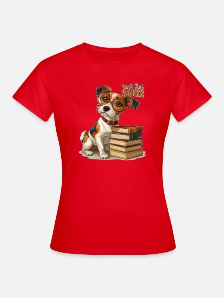 Buchclub bellt Lesewelpe - Frauen T-Shirt - Rot