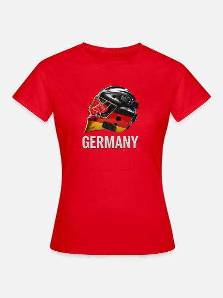 Deutschland Flaggenhelm Grafik - Frauen T-Shirt - Rot