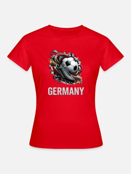 Deutschland Fußball Dynamik - Frauen T-Shirt - Rot