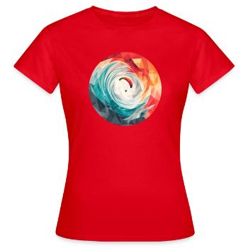 Geometrischer Wirbel Paragliding - Frauen T-Shirt - Rot - Vorne - AI Model Female 172 dark (172cm)