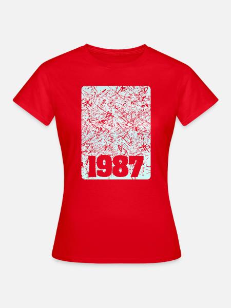 Zahl 1987 - Frauen T-Shirt - Rot