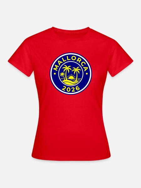 Mallorca 2026 Palmen - Frauen T-Shirt - Rot