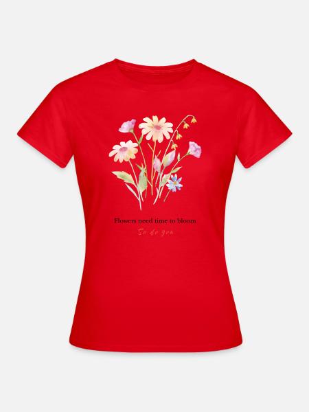Aquarell Blumenstrauß - Frauen T-Shirt - Rot