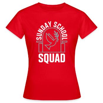 Équipe d’école du dimanche - T-shirt Femme - rouge - Devant - AI Model Female 172 dark (172cm)