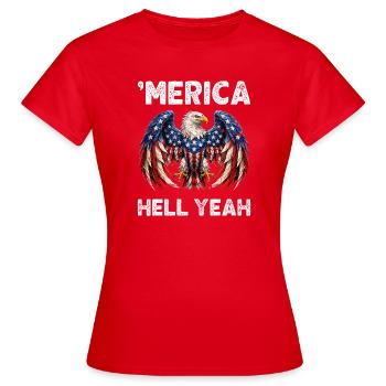 Patriotisme des Aigles Américains - T-shirt Femme - rouge - Devant - AI Model Female 172 dark (172cm)
