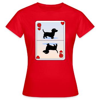 Card Game Card Dachshund - Women's T-Shirt - red - Front - AI Model Female 172 dark (172cm)