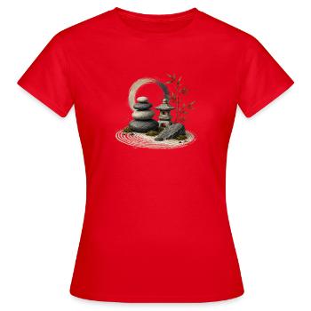 Tranquillité du Jardin Zen - T-shirt Femme - rouge - Devant - AI Model Female 172 dark (172cm)