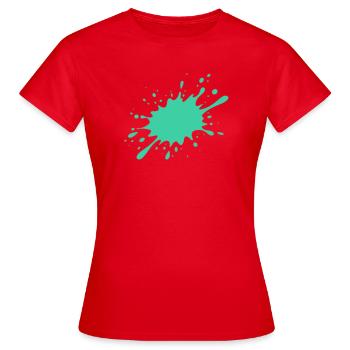 Türkisfarbener Farbspritzer - Frauen T-Shirt - Rot - Vorne - AI Model Female 172 dark (172cm)