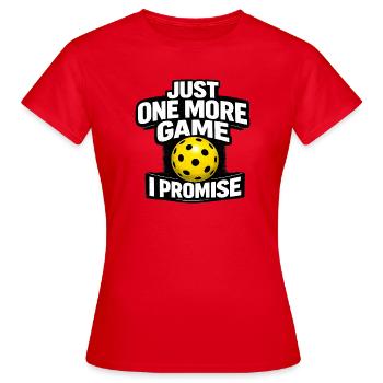 Nur noch ein Spiel, ich verspreche - Frauen T-Shirt - Rot - Vorne - AI Model Female 172 dark (172cm)