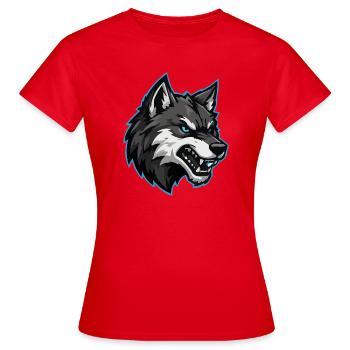 La tête de loup dans le gel - T-shirt Femme - rouge - Devant - AI Model Female 172 dark (172cm)