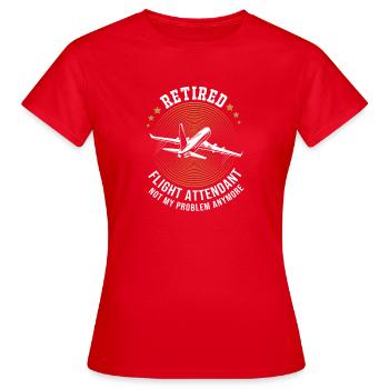 Flugbegleiter Stewardess - Frauen T-Shirt - Rot - Vorne - AI Model Female 172 dark (172cm)