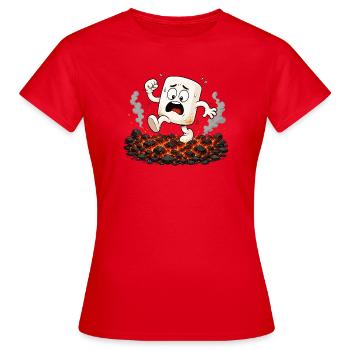 Marshmallow marche sur des braises incandescentes - T-shirt Femme - rouge - Devant - AI Model Female 172 dark (172cm)