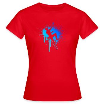 Sportklettern Geschenkidee für eine Bergsportlerin - Frauen T-Shirt - Rot - Vorne - AI Model Female 172 dark (172cm)