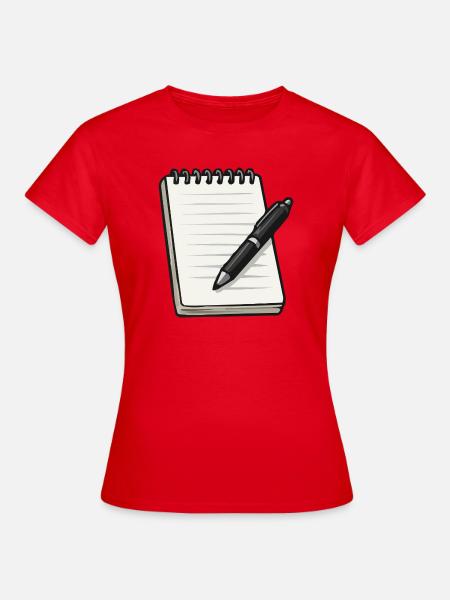 Notizheft - Frauen T-Shirt - Rot