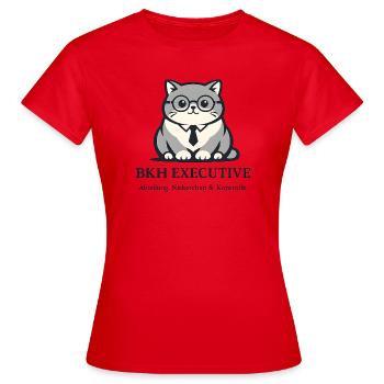 Executive Kater mit Brille - Frauen T-Shirt - Rot - Vorne - AI Model Female 172 dark (172cm)