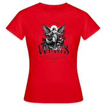 Black Angel Wings Gothique - T-shirt Femme - rouge - Devant - AI Model Female 172 dark (172cm)