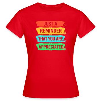 Employé de la semaine Employé du mois - T-shirt Femme - rouge - Devant - AI Model Female 172 dark (172cm)