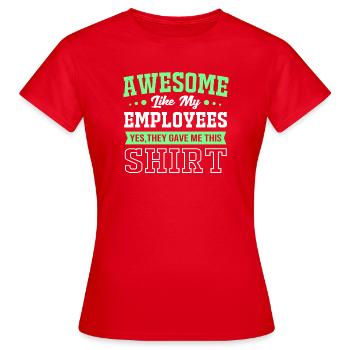 Employé de la semaine Employé du mois - T-shirt Femme - rouge - Devant - AI Model Female 172 dark (172cm)