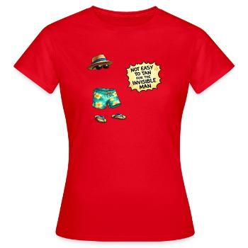 Unsichtbarer Sommerhumor am Strand - Frauen T-Shirt - Rot - Vorne - AI Model Female 172 dark (172cm)