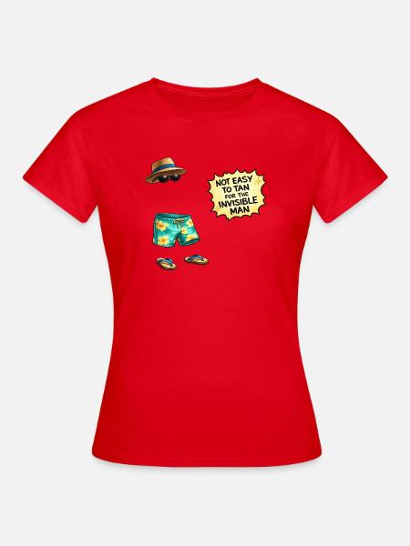 Unsichtbarer Sommerhumor am Strand - Frauen T-Shirt - Rot