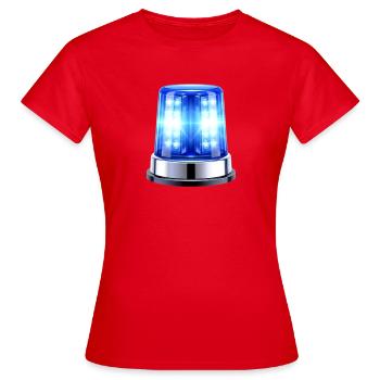 Blaulicht Sirene Hyperrealistisch - Frauen T-Shirt - Rot - Vorne - AI Model Female 172 dark (172cm)
