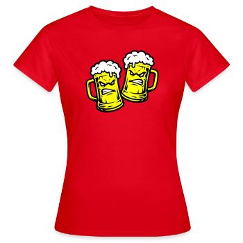 Beer Comic Beer Glass - Women's T-Shirt - red - Front - AI Model Female 172 dark (172cm)