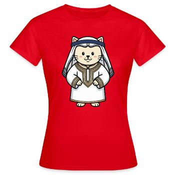Katze Araber - Frauen T-Shirt - Rot - Vorne - AI Model Female 172 dark (172cm)