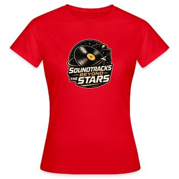 Beyond the Stars Soundtracks – Rocket Space Vinyl - Frauen T-Shirt - Rot - Vorne - AI Model Female 172 dark (172cm)