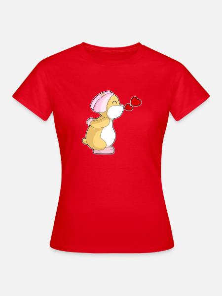 Hamster Braut Schleier Hochzeit - Frauen T-Shirt - Rot
