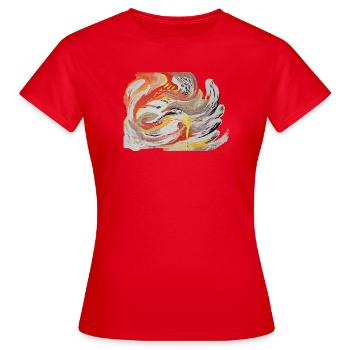 PHÖNIX  - Frauen T-Shirt - Rot - Vorne - AI Model Female 172 dark (172cm)