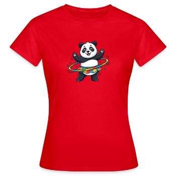 Rainbow Panda Hula-Hoop - Frauen T-Shirt - Rot - Vorne - AI Model Female 172 dark (172cm)