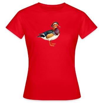 canard mandarin - T-shirt Femme - rouge - Devant - AI Model Female 172 dark (172cm)