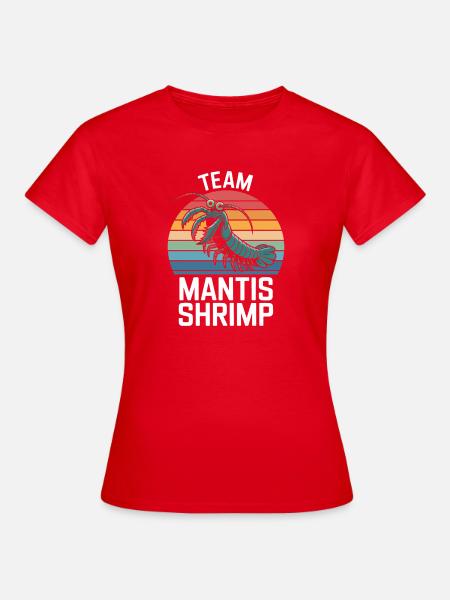 Team Mantis Shrimp Retro Rainbow - Frauen T-Shirt - Rot