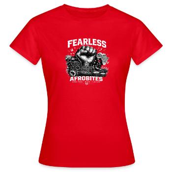 Furchtlos AfroBites: Klang & Küche - Frauen T-Shirt - Rot - Vorne - AI Model Female 172 dark (172cm)