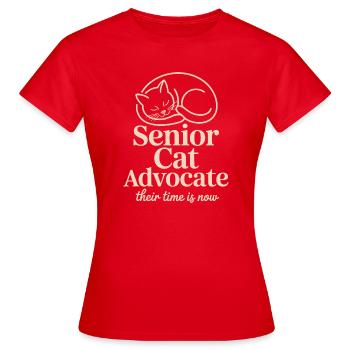Senior Cat Advocate - Women's T-Shirt - red - Front - AI Model Female 172 dark (172cm)