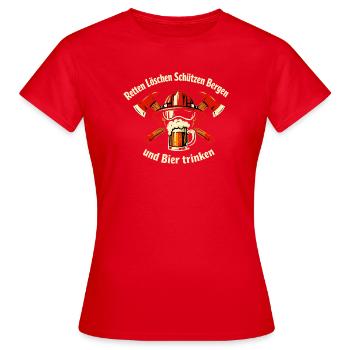 Feuerwehr Biertrinker Crew - Frauen T-Shirt - Rot - Vorne - AI Model Female 172 dark (172cm)