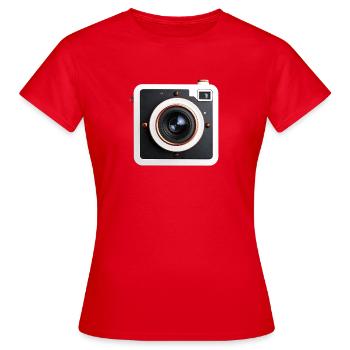 Retro Square Camera Copper Accents - Women's T-Shirt - red - Front - AI Model Female 172 dark (172cm)