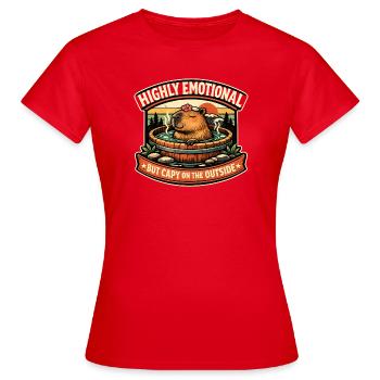 Kapuentspannt im Hot Tub - Frauen T-Shirt - Rot - Vorne - AI Model Female 172 dark (172cm)
