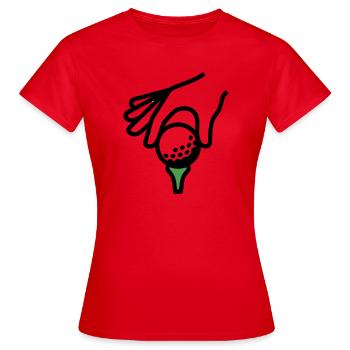 Golfball Abschlag Tee Golfsport Golfclub Golfer - Frauen T-Shirt - Rot - Vorne - AI Model Female 172 dark (172cm)