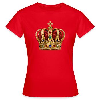 King's crown with gemstone shine - Women's T-Shirt - red - Front - AI Model Female 172 dark (172cm)