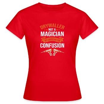 Construction site drywall assembly fitter - Women's T-Shirt - red - Front - AI Model Female 172 dark (172cm)