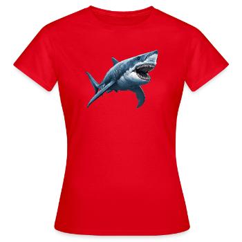 Haie Hai - Frauen T-Shirt - Rot - Vorne - AI Model Female 172 dark (172cm)