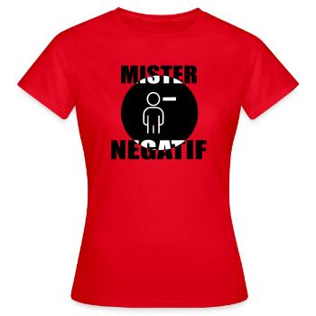 Mister négatif - T-shirt Femme - rouge - Devant - AI Model Female 172 dark (172cm)