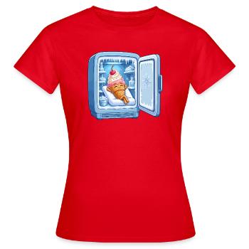 Kühlschrank Eiscreme Kuschelheld - Women's T-Shirt - red - Front - AI Model Female 172 dark (172cm)
