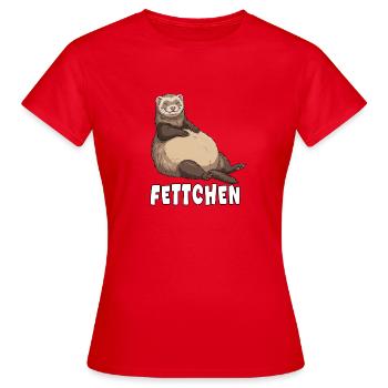 Lustiges Frettchen Outfit Dick, Fett & Übergewicht - Frauen T-Shirt - Rot - Vorne - AI Model Female 172 dark (172cm)