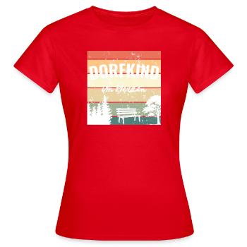 Dorfkind im Herzen – Retro Heimatliebe - Frauen T-Shirt - Rot - Vorne - AI Model Female 172 dark (172cm)