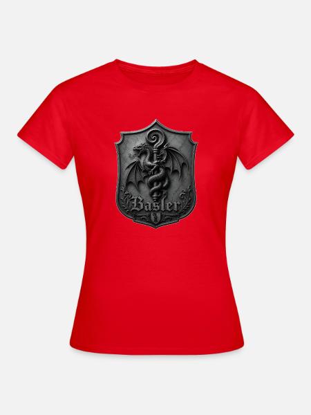 Basler Drachen Wappen - Frauen T-Shirt - Rot