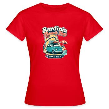 Roadtrip-Geschenke Sardinien Beach Hop Island Urlaub - Frauen T-Shirt - Rot - Vorne - AI Model Female 172 dark (172cm)